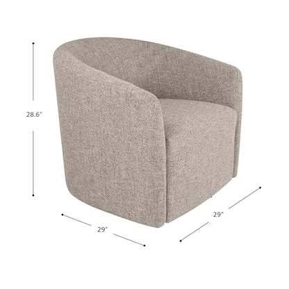 HomePop 360° Swivel Barrel Accent Chair - Midtone Gray Fabric - color: Midtone Gray