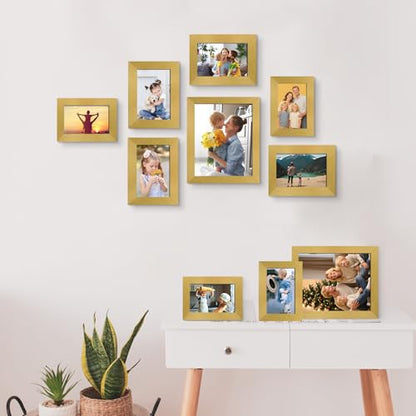 LUCKYLIFE Picture Frames Collage Wall Decor 10-Pack, Gallery Wall Frame Set with 8x10 5x7 4x6, Gold - color: Gold