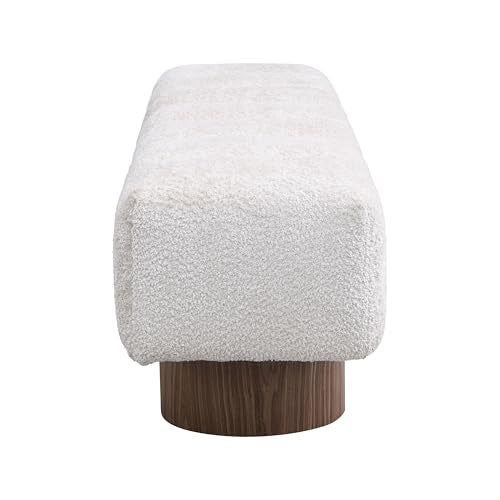 Christopher Knight Home Manila 64" Boucle Dining Bench, Upholstered Ottoman Bench, Rectangular Dining Seat, Spacious Seating, Long Footstool for Living Room Dining Room, No Assembly Needed, Beige - color: Beige