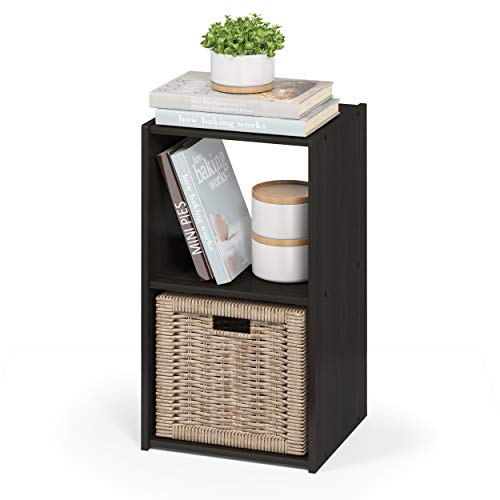 Furinno Pelli Cubic Storage Cabinet, 2x1, Espresso | 12.2 x 11.6 x 24.2, Open & Closed Back Cubes, Storage Organizer Cabinet, for Living Room, Bedroom, Home Office - color: Espresso, size: 2-Cube