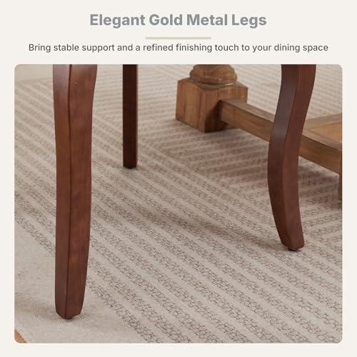Upholstered Dining Chairs Set of 2, High Back Side Chairs for Kitchen and Dining Room, Mid-Century Modern Fabric Seating with Solid Wood Legs, Beige - color: Beige, size: Set of 2
