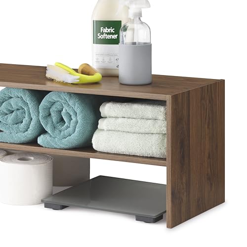 Whitmor Wood Stackable 2-Shelf Shoe Rack, Walnut, 31 inches，2 Pack - color: Brown, size: 31 INCH X2
