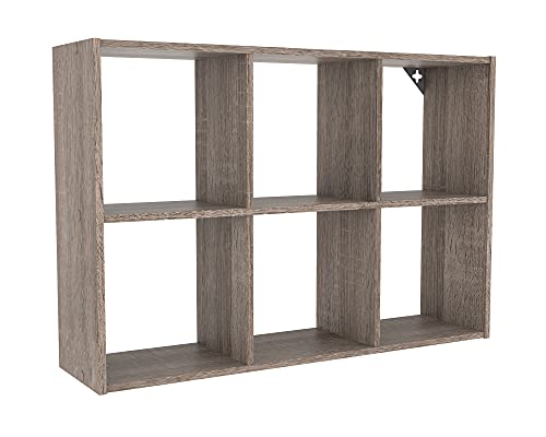 ClosetMaid Mini 6-Cube Desktop or Wall Mount Organizer, Weathered Teak - color: Weathered Teak