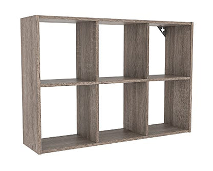 ClosetMaid Mini 6-Cube Desktop or Wall Mount Organizer, Weathered Teak - color: Weathered Teak