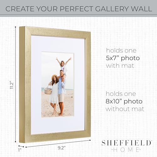 Sheffield Home 4 Piece Gallery Wall Frame Set, 8x10 Inch, Gold - color: Gold, size: 8x11 Inch