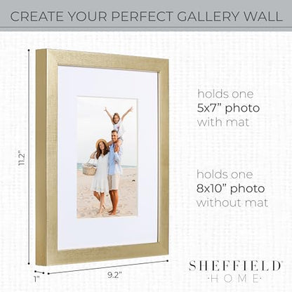 Sheffield Home 4 Piece Gallery Wall Frame Set, 8x10 Inch, Gold - color: Gold, size: 8x11 Inch