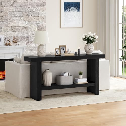 MAHANCRIS Console Table, 47.2'' Black Entryway Table for Hallway, Narrow Sofa Table Behind The Couch, Modern Foyer Tables for Entrance, Living Room, Corridor, Easy Assembly, Black CTBK26801 - color: Black, size: 47.2"L x 11.8"W x 31.5"H