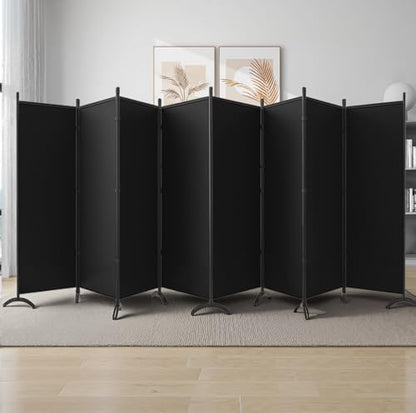 Room Divider-Folding Privacy Screens, 6 ft Partition Room Dividers Wall for Separation, Home, Office, Classroom, Studio (Black, 8 Panel) - color: Black, size: 8 Panel