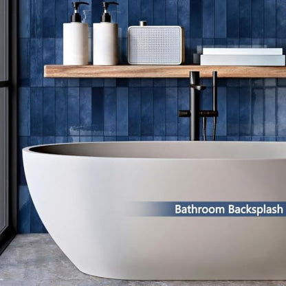 10 Sheets Upgraded Thicker Design Subway Tile Peel and Stick Backsplash | 12”×12”Self Adhesive Wall Tiles Stick on Back Splash for Kitchen,Bathroom,Camper(Blue) - color: Blue