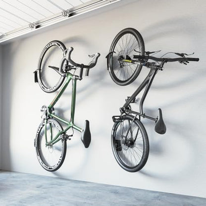 monTEK Swivel Bike Wall Mount, Bike Hangers for Garage, 1 Pack | Heavy-duty vertical wall bike storage rack swivels 150° to save space; holds 66 lb each and fits tires up to 3.54 in wide - size: 1 PACK