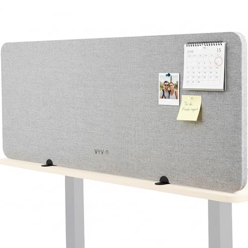 VIVO Gray 60 x 24 inch Privacy Panel, PP-1-V060G-S | Screw-in Sound Absorbing Cubicle Desk Divider, Acoustic Partition - size: 59"