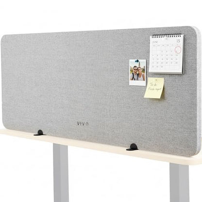 VIVO Gray 60 x 24 inch Privacy Panel, PP-1-V060G-S | Screw-in Sound Absorbing Cubicle Desk Divider, Acoustic Partition - size: 59"