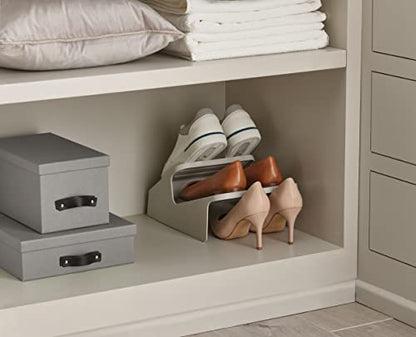 Joseph Joseph Shoe-in 2-Tier Space Saving Shoe Rack Organizer, Holds up to 3 Pairs, Small- Ecru - size: Small