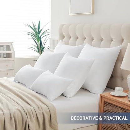 Leeden 16x16 Pillow Inserts Pack of 2, 16 Inch Decorative Throw Pillow Inserts, Soft Fluffy Square Throw Pillows for Couch, Sofa, Bed, and Home Decor White Cushion - size: 16x16 Inch