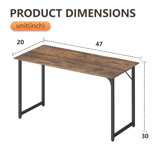 BestOffice Computer Desk,Home Office Desk, Modern Simple Style for Home Office Study Writing (Brown, 47 Inch,2 Pack) - color: Brown, size: 47 Inch-2 Pack