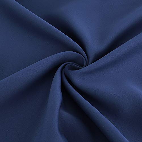 Diraysid Navy Blue Grommet Blackout Curtains for Bedroom Thermal Insulated Room Darkening Curtains Drapes, 42 x 72 inch, 2 Panels - color: Navy Blue, size: 42"W x 72"L (Pack of 2)