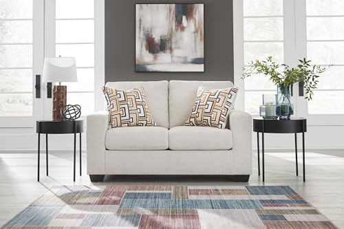 Signature Design by Ashley Aviemore Chenille Loveseat Sofa - Stone Beige | Stone beige loveseat, Textured polyester chenille, Sag-resistant platform foundation, 62 in profile, No assembly required - color: Stone, style: Loveseat