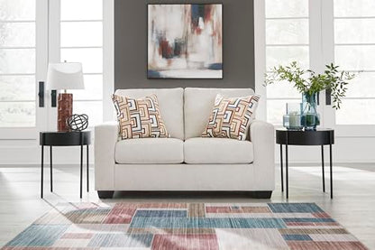 Signature Design by Ashley Aviemore Chenille Loveseat Sofa - Stone Beige | Stone beige loveseat, Textured polyester chenille, Sag-resistant platform foundation, 62 in profile, No assembly required - color: Stone, style: Loveseat