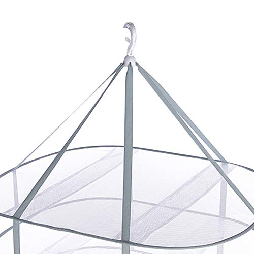3-Tier Folding Drying Rack - Stackable Mesh Clothes Dryer for Laundry - 31" Hanging Flat Dry Rack with Fixing Band for Delicates, T-Shirts & Underwear - Space Saving Indoor/Outdoor, 10lb Capacity