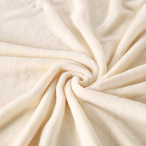 TASTHROW Large Flannel Fleece Throw Blanket, 50×70 Inch | Cozy Lightweight Thick Blanket - All Seasons Suitable for Women, Men and Kids (Two Pack, Creamwhite) - color: Creamwhite, size: Two Pack 50"x70"