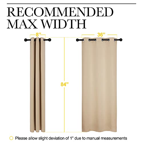 NICETOWN Thermal Insulated Eyelet Top Room Darkening Panels/Curtains/Drapes for Bedroom (2 Panels, W42 x L84 inches, Biscotti Beige) - color: Biscotti Beige, size: 42"W x 84"L (Pack of 2)