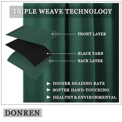 Christmas Dark Green Tie Up Shade for Bathroom - Farmhouse Kitchen Curtain Thermal Insulated Window Treatment Rod Pocket Balloon Christmas Valance (1PC,34W x 45L) - color: Dark Green, size: 34"W x 45"H