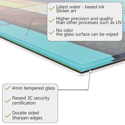 Evgosm tempered glass backsplash for stove, pigment Stove Splashback, Glass Backsplash, Used for Kitchen Wall Protection and Decoration, Easy to Install and Clean. (30x16'') - size: 30"L x 16"W