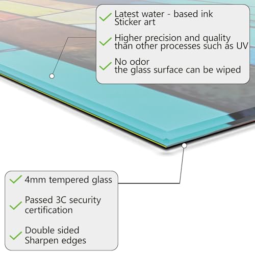 Evgosm Tempered Glass Backsplash for Kitchen， Stove Splashback, pigment Glass Backsplash, Used for Kitchen Wall Protection and Decoration, Easy to Install and Clean. (30x20'') - size: 30"L x 20"W