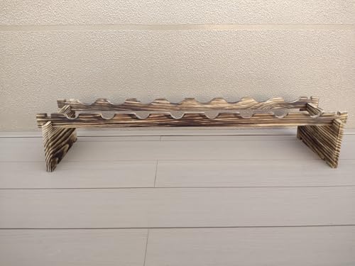 Carbonized Pine Wood Wine Rack - 1-Tier Wine Storage, Holds 8 Bottles, Freestanding Wine Organizer for Home Bar, Kitchen, Living Room, Stylish & Durable - size: 8 Bottle