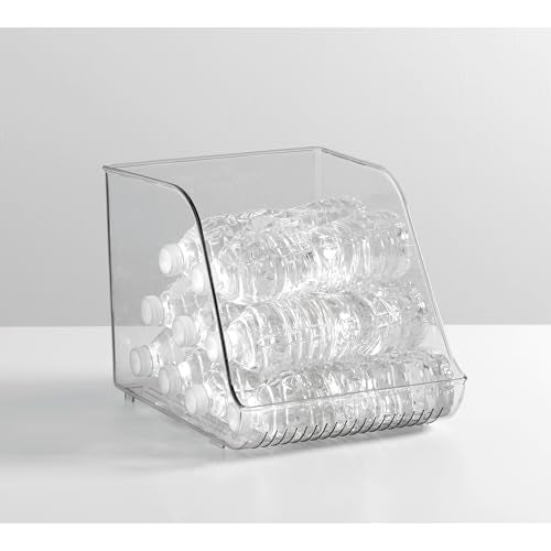 iDesign Plastic Water Bottle Organizer for Fridge, Clear, 4-Pack | Bottle Holder, For Kitchen and Pantry - style: Pack of 4- Tall
