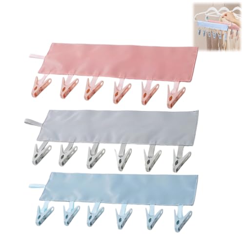 Portable Drying Rack for Travel Hanger with Pins, Folding Travel Hangers with Clips,Works as Hanger for Swimsuit Drying Rack,Sock Drying Rack and Cruise