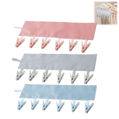 Portable Drying Rack for Travel Hanger with Pins, Folding Travel Hangers with Clips,Works as Hanger for Swimsuit Drying Rack,Sock Drying Rack and Cruise
