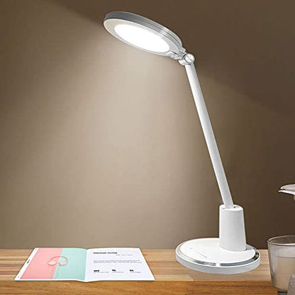 Desk Lamp, 7W LED Eye-Caring Dimmable Table Lamps with USB Charging Port, Flexible Gooseneck, Touch Control, Portable Folding LED Office Lamps, Students Kids Studying Reading Desk Light