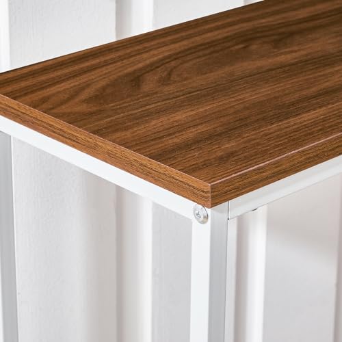HOOBRO Narrow Console Table, 29.5" Small Entryway Table, Thin Sofa Table, Side Table, Display Table, for Hallway, Bedroom, Living Room, Foyer, White and Walnut WH75XG01 - color: White + Walnut