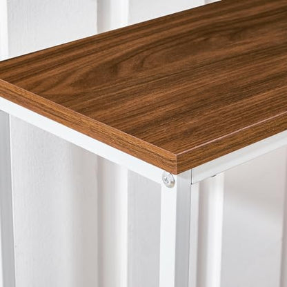 HOOBRO Narrow Console Table, 29.5" Small Entryway Table, Thin Sofa Table, Side Table, Display Table, for Hallway, Bedroom, Living Room, Foyer, White and Walnut WH75XG01 - color: White + Walnut