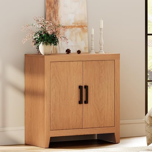 WAMPAT Buffet Cabinet with Storage, Kitchen Sideboard Cabinet with Door and Adjustable Shelf, Modern Farmhouse Credenza Wood Coffee Bar Table for Kitchen, Dining Room, Living Room, Mocha - color: Mocha
