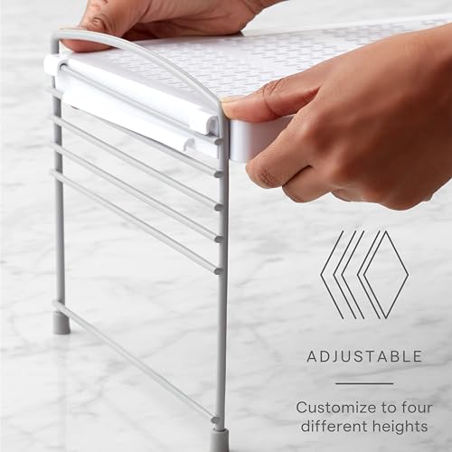 YouCopia Adjustable-Height UpSpace Shelf, Shelf Riser for Vertical Kitchen Cabinet and Pantry Organization, 9.0” D x 16.0” W x 7.7” H