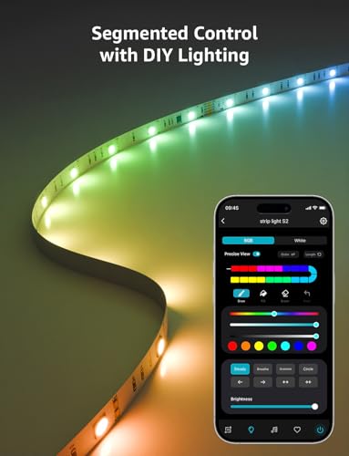 Lepro S2 AI Smart LED Strip Lights 32.8FT RGB+CCT WiFi Bluetooth for Room | 2700K-5700K tunable white,AI lighting designer,Rainbow chasing effects,Music sync,Color segment control,Smart scenes,Bedroom - size: 32.8ft