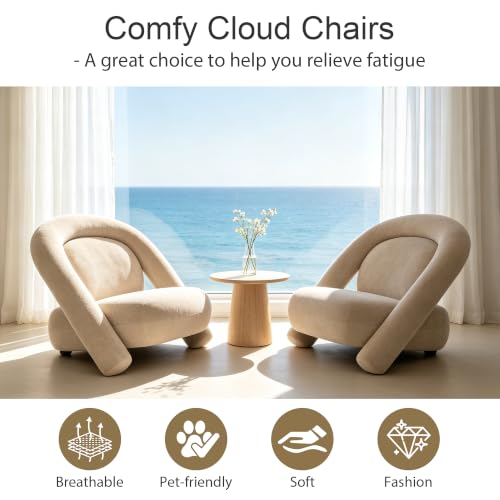 Chifee & Vingol Modern Accent Chair Lounge Chairs Comfy Upholstered Reading Chair for Living Room Bedroom,Coffee - color: Coffee