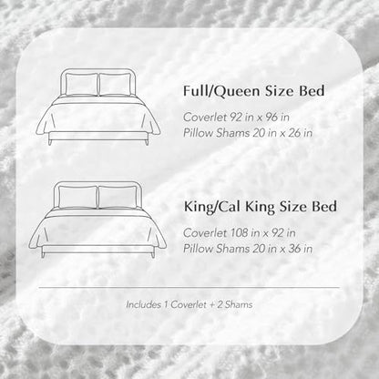 100% Cotton Waffle Coverlet Set, King Size, Bright White | Soft Premium Waffle Weave Cotton Bed Blanket, Lightweight Oversized Bedspread, All Season 3-Piece Bedding Set with 2 Shams - color: Bright White, size: King/Cal King (108" X 96")