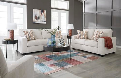 Signature Design by Ashley Aviemore Chenille Loveseat Sofa - Stone Beige | Stone beige loveseat, Textured polyester chenille, Sag-resistant platform foundation, 62 in profile, No assembly required - color: Stone, style: Loveseat