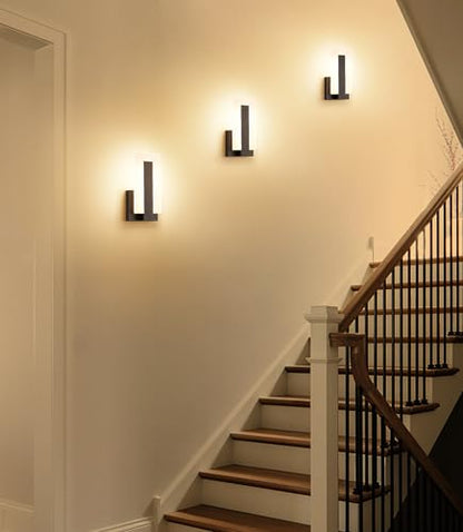 Joosenhouse Modern LED Wall Sconces Up and Down Wall Mount Light Black 3000K Warm White Wall Lights Set of 2, Indoor Wall Lighting for Hallways, Bedrooms, Hallways, Living Room Indoor Wall Lights - color: Black -Non Dimmable