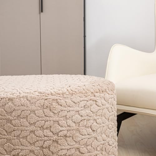 Poofieotto Pouf Ottoman Footstool 20x20x14In Couch Footrest Light Coffee | All-One Foam Pouf, Ottoman Coffee Table,Couch Foot Rest,Chair Footrest,Remov. Cover, Perfect for Living Room, Bedroom & Dorm - color: Light Coffee