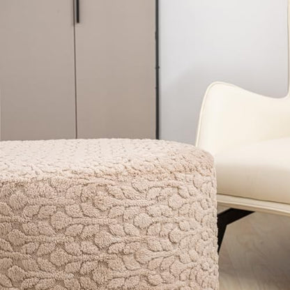 Poofieotto Pouf Ottoman Footstool 20x20x14In Couch Footrest Light Coffee | All-One Foam Pouf, Ottoman Coffee Table,Couch Foot Rest,Chair Footrest,Remov. Cover, Perfect for Living Room, Bedroom & Dorm - color: Light Coffee