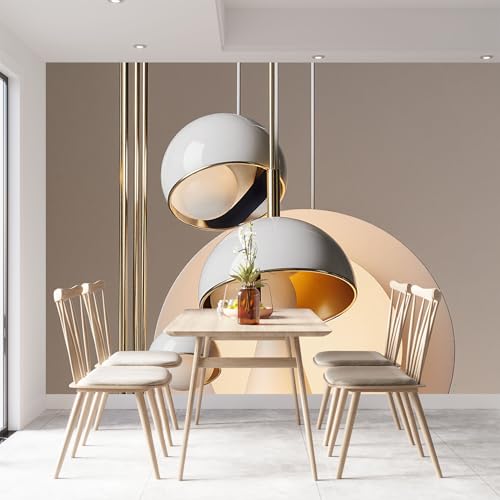 Custom Size 3D Printed Wall Mural， Modern Abstract Geometric Sphere Light Fixture，SelfAdhesive Art Prints wall Fabric （No PVC） Removable Wallpaper for Home Decor