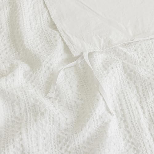 Dreamology Twin Waffle Duvet Cover, Twin Duvet Cover Set, 100% Cotton | Waffle Weave Duvet Covers with Zipper Closure, Soft & Breathable Duvet Cover Set,Bedding Set Twin 2 Pieces (Cloud White) - color: Cloud White, size: Twin