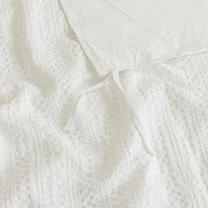 Dreamology Waffle Weave Duvet Cover, King Duvet Cover, 100% Cotton, 3 Pcs | Waffle Duvet Covers with Zipper Closure, Soft Luxury Textured & Breathable Duvet Cover Set,King Bedding Set (Cloud White) - color: Cloud White, size: King