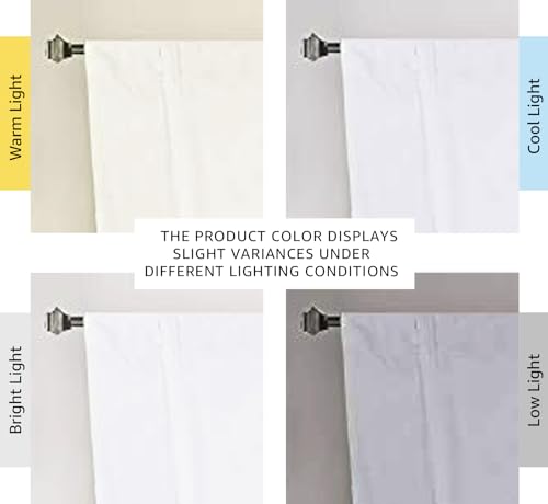 H.VERSAILTEX Pure White Curtain Thermal Insulated Tie Up Window Shade Light Blocking Curtains for Bathroom, Rod Pocket Panel- 42in Wide by 63in Long - color: Pure White