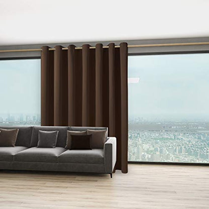 BONZER Room Divider Curtain Screen Partitions Total Privacy | Wall Grommet Wide Blackout Curtains for Living Room, Bedroom, 84L x 108W Inch (7L x 9W ft), 1 Panel, Chocolate - color: Chocolate, size: 108"W x 84"L (Pack of 1)