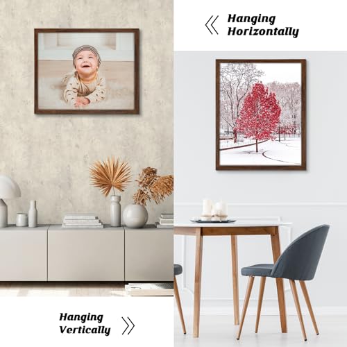 Dark Brown 16x20 Frame -Single Frame - Rustic Woodgrain 16 x 20 Poster Frame with Plexiglass for Wall Gallery Display, 16x20 Picture Frame for Puzzle, Artwork, Photo and Poster - Ideal Christmas Day - color: Brown, size: 16x20 in